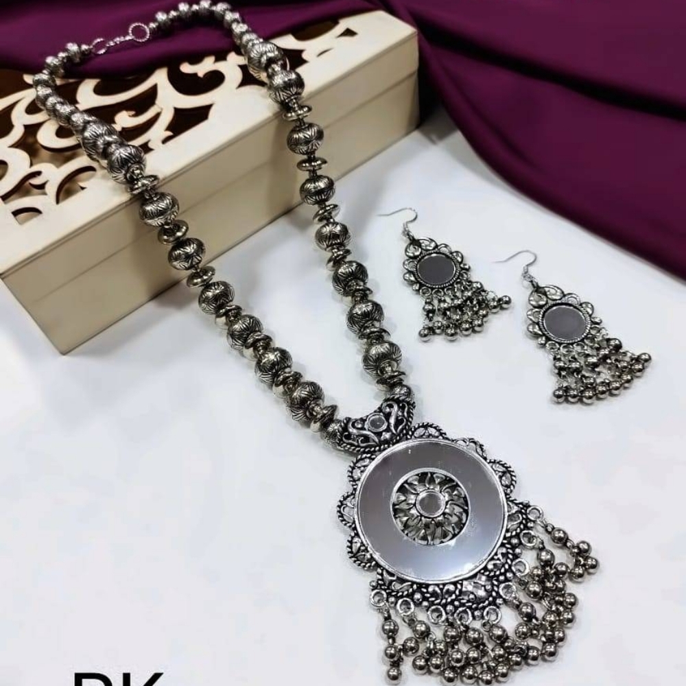 Necklace with earrings ( oxidised jewellery)